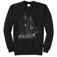 Vintage Pirate Ship T Retro Nautical Boat Captain Tall Sweatshirt