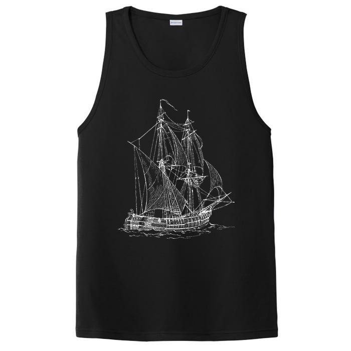 Vintage Pirate Ship T Retro Nautical Boat Captain PosiCharge Competitor Tank