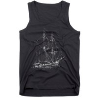 Vintage Pirate Ship T Retro Nautical Boat Captain Tank Top