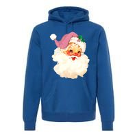 Vintage Pink Santa Claus Pink Christmas Design Xmas Gift Premium Hoodie