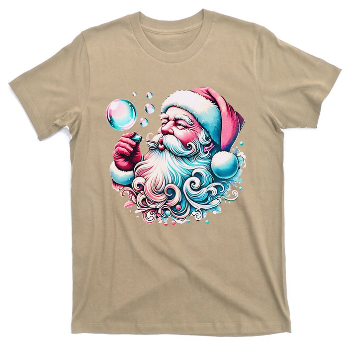 Vintage Pin.K Santa Claus Christmas Blowing Bubble Xmas Women T-Shirt