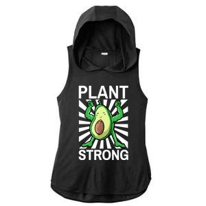 Vegan Plant Strong Avocado Plant Based Gym Strength Workout Funny Gift Ladies PosiCharge Tri-Blend Wicking Draft Hoodie Tank