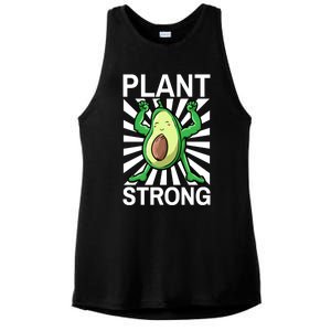 Vegan Plant Strong Avocado Plant Based Gym Strength Workout Funny Gift Ladies PosiCharge Tri-Blend Wicking Tank