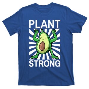 Vegan Plant Strong Avocado Plant Based Gym Strength Workout Funny Gift T-Shirt