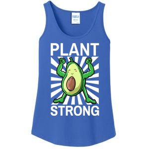 Vegan Plant Strong Avocado Plant Based Gym Strength Workout Funny Gift Ladies Essential Tank