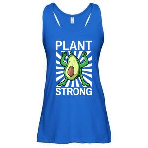 Vegan Plant Strong Avocado Plant Based Gym Strength Workout Funny Gift Ladies Essential Flowy Tank