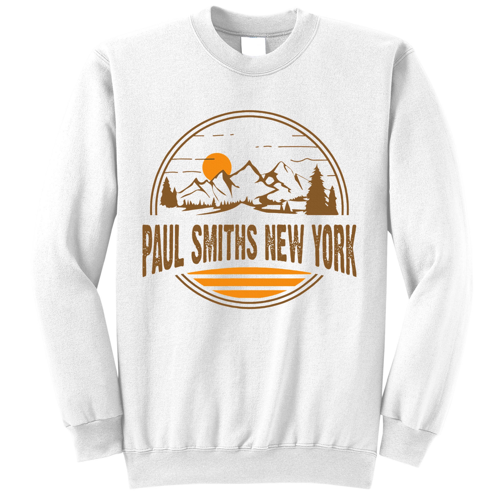 Vintage Paul Smiths New York Mountain Hiking Souvenir Print Sweatshirt