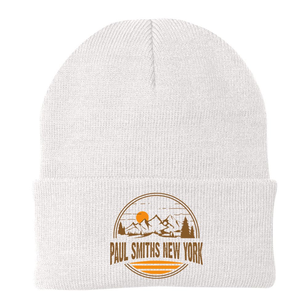 Vintage Paul Smiths New York Mountain Hiking Souvenir Print Beanie