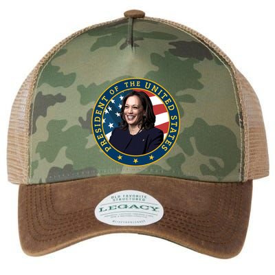 Vice Presidential Seal With Portrait Illustration Legacy Tie Dye Trucker Hat