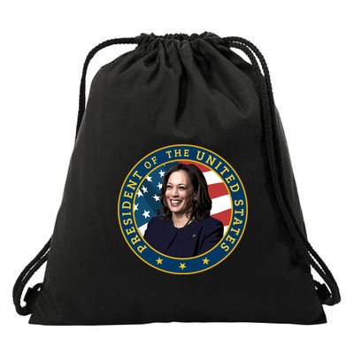 Vice Presidential Seal With Portrait Illustration Drawstring Bag