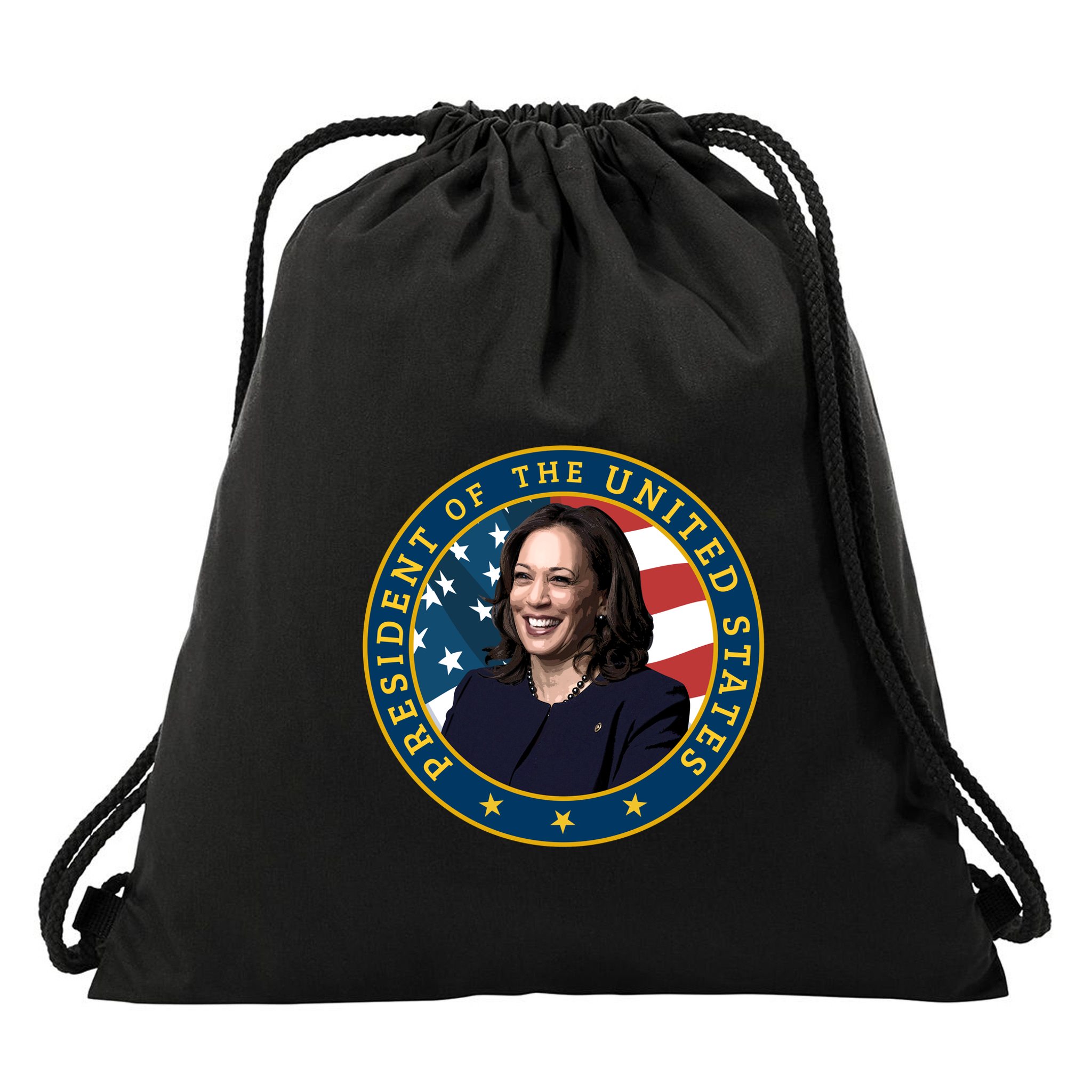 Vice Presidential Seal With Portrait Illustration Drawstring Bag