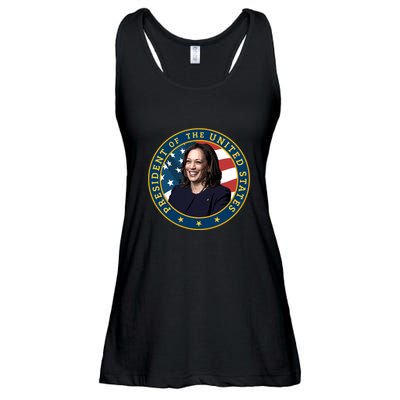 Vice Presidential Seal With Portrait Illustration Ladies Essential Flowy Tank
