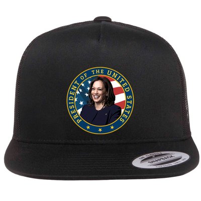 Vice Presidential Seal With Portrait Illustration Flatbill Hat