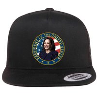 Vice Presidential Seal With Portrait Illustration Flat Bill Trucker Hat