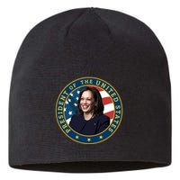 Vice Presidential Seal With Portrait Illustration Sustainable Beanie