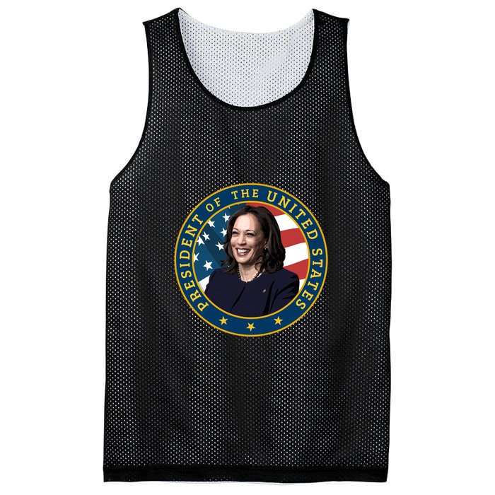 Vice Presidential Seal With Portrait Illustration Mesh Reversible Basketball Jersey Tank