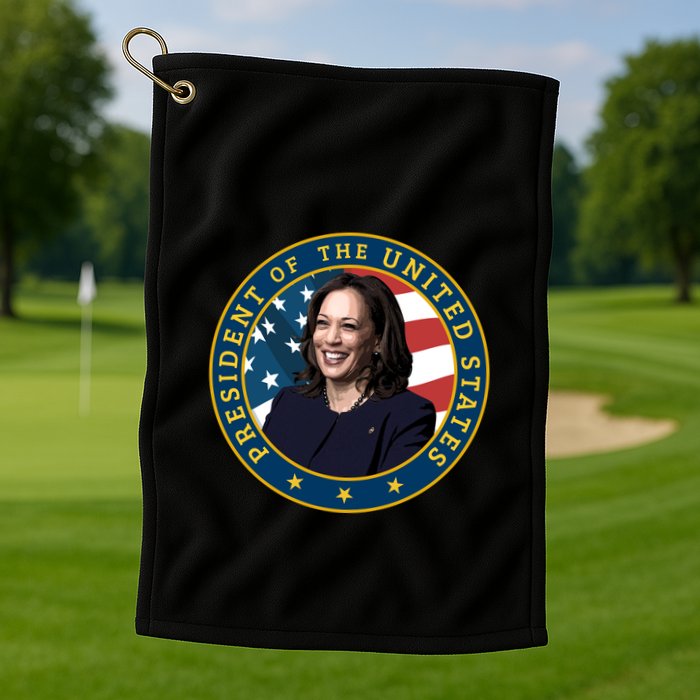 Vice Presidential Seal With Portrait Illustration Golf Towel
