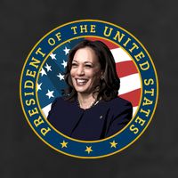 Vice Presidential Seal With Portrait Illustration Golf Towel