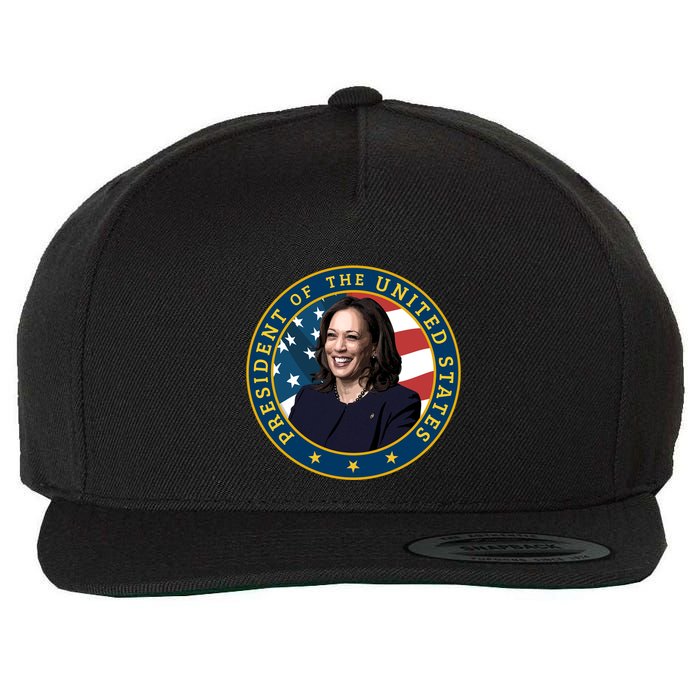 Vice Presidential Seal With Portrait Illustration Wool Snapback Cap