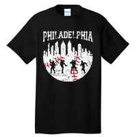 Vintage Philadelphia Skyline Cityscape Baseball Fans Tall T-Shirt