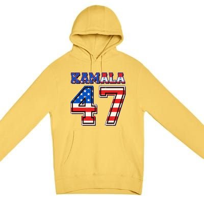 Vintage Patriotic Sporty Kamala Harris 47 Premium Pullover Hoodie