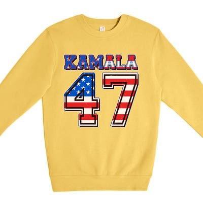 Vintage Patriotic Sporty Kamala Harris 47 Premium Crewneck Sweatshirt