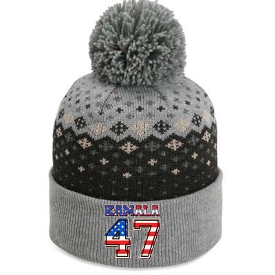 Vintage Patriotic Sporty Kamala Harris 47 The Baniff Cuffed Pom Beanie