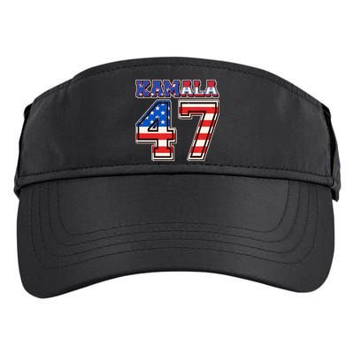 Vintage Patriotic Sporty Kamala Harris 47 Adult Drive Performance Visor