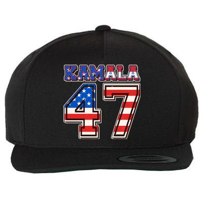 Vintage Patriotic Sporty Kamala Harris 47 Wool Snapback Cap