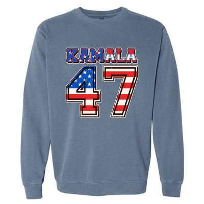 Vintage Patriotic Sporty Kamala Harris 47 Garment-Dyed Sweatshirt