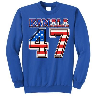 Vintage Patriotic Sporty Kamala Harris 47 Tall Sweatshirt