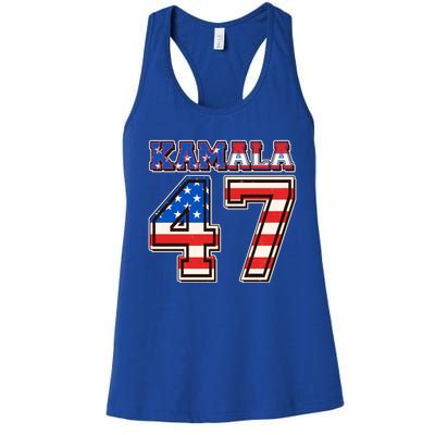 Vintage Patriotic Sporty Kamala Harris 47 Women's Racerback Tank