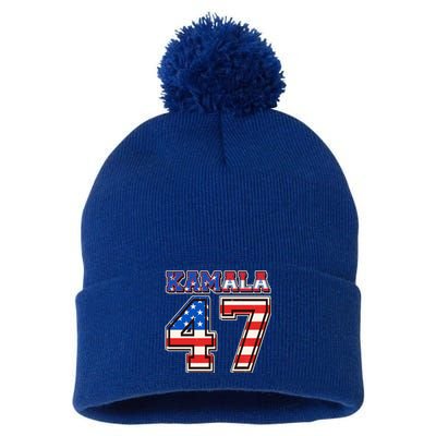 Vintage Patriotic Sporty Kamala Harris 47 Pom Pom 12in Knit Beanie