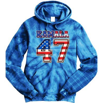 Vintage Patriotic Sporty Kamala Harris 47 Tie Dye Hoodie