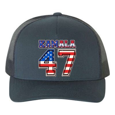 Vintage Patriotic Sporty Kamala Harris 47 Yupoong Adult 5-Panel Trucker Hat