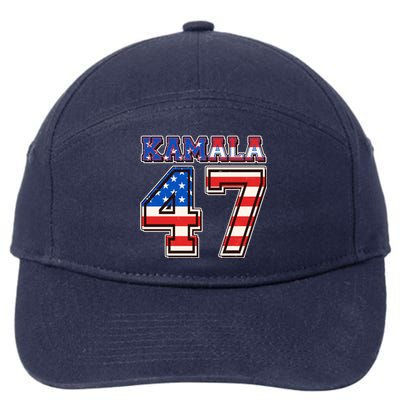 Vintage Patriotic Sporty Kamala Harris 47 7-Panel Snapback Hat