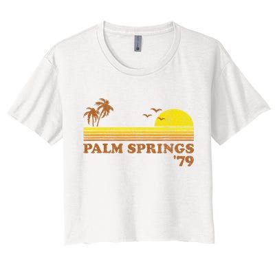 Vintage Palm Springs Beach California Retro Sunset 70's Gift Crop Top