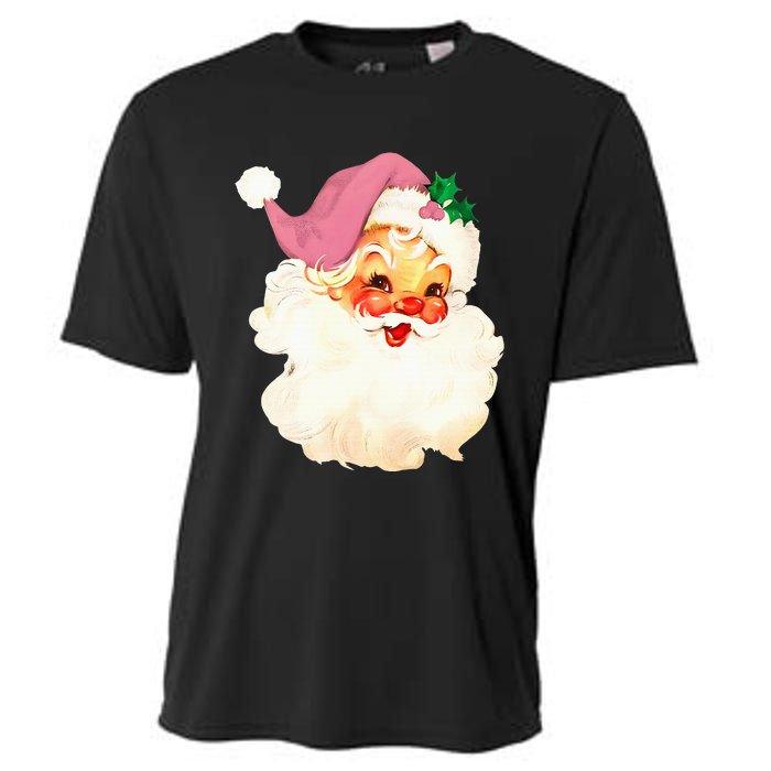 Vintage Pink Santa Claus Pink Christmas  Cooling Performance Crew T-Shirt