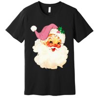 Vintage Pink Santa Claus Pink Christmas  Premium T-Shirt