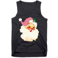 Vintage Pink Santa Claus Pink Christmas  Tank Top