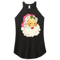 Vintage Pink Santa Claus Pink Christmas Pink Pajamas Xmas Women's Perfect Tri Rocker Tank