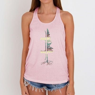 Vintage Pine Snowboard Gift Snowboarding Gift Meaningful Gift Women's Knotted Racerback Tank