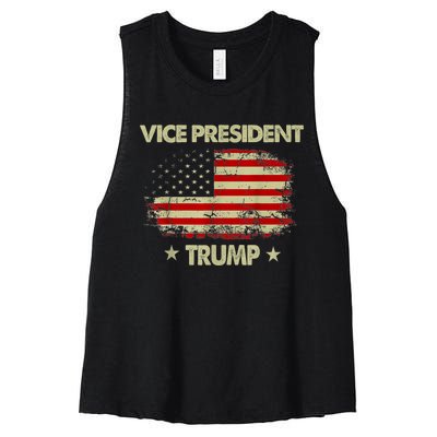 Vice President Trump Flag Women's Racerback Cropped Tank