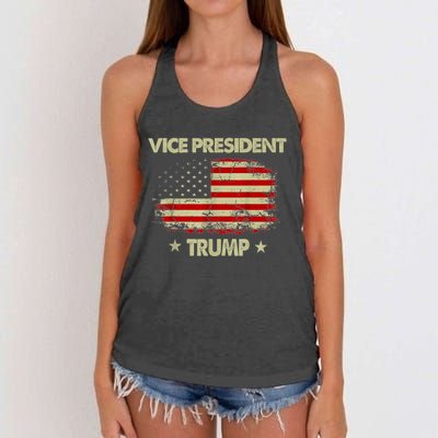 Vice President Trump Flag Women's Knotted Racerback Tank