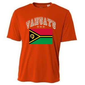 Vanuatu Patriotic Throwback Flag Souvenir Gift Cooling Performance Crew T-Shirt