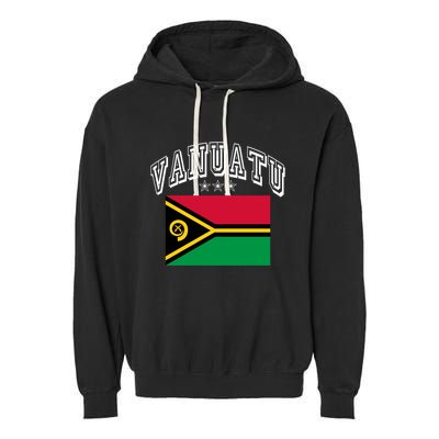 Vanuatu Patriotic Throwback Flag Souvenir Gift Garment-Dyed Fleece Hoodie