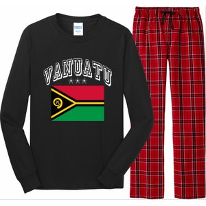 Vanuatu Patriotic Throwback Flag Souvenir Gift Long Sleeve Pajama Set