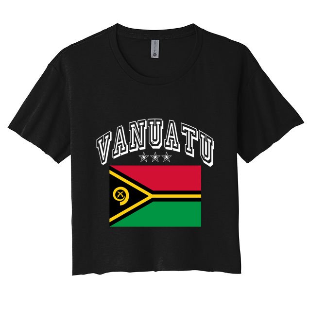 Vanuatu Patriotic Throwback Flag Souvenir Gift Crop Top