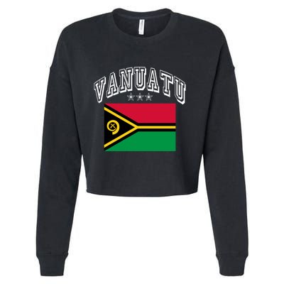 Vanuatu Patriotic Throwback Flag Souvenir Gift Cropped Pullover Crew