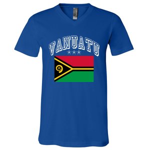 Vanuatu Patriotic Throwback Flag Souvenir Gift V-Neck T-Shirt